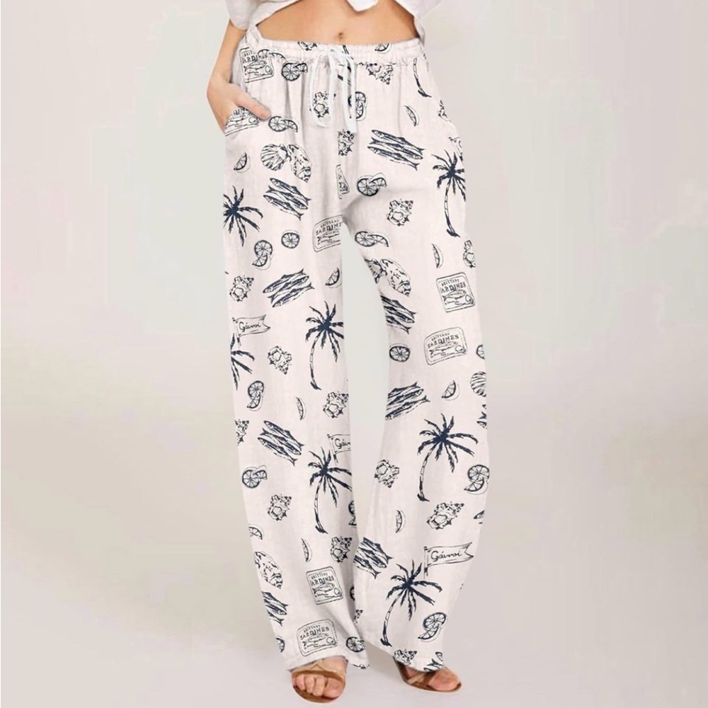 Sardine/Anchois Linen Print Pants